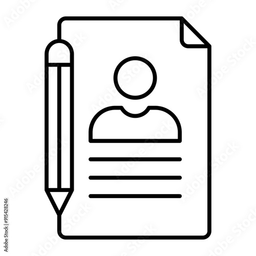 Resume icon. outline icon