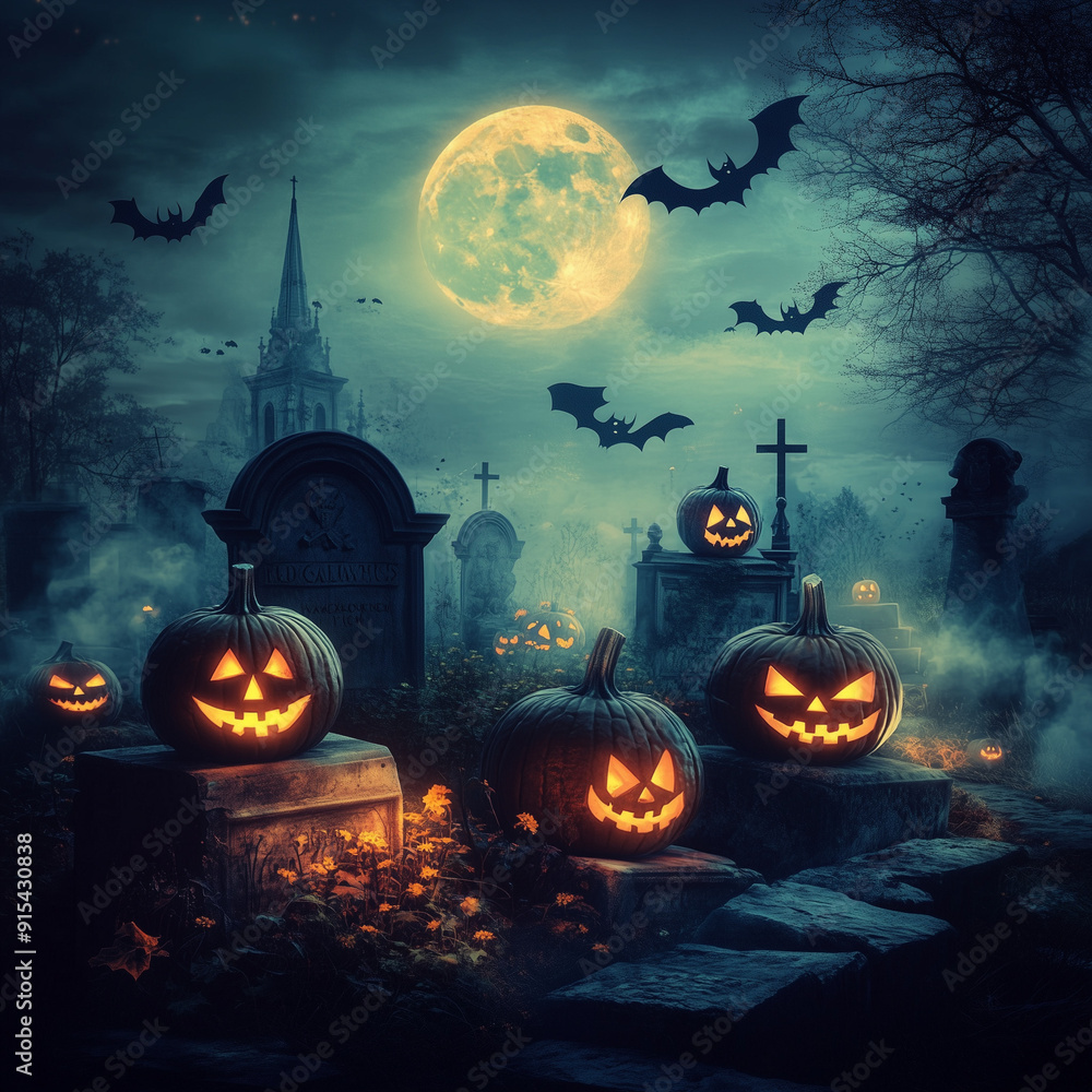 Halloween spooky graveyard Halloween spooky graveyard