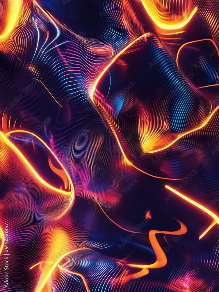 Futuristic Digital Patterns with Glowing Lines Futuristic Digital Patterns with Glowing Lines