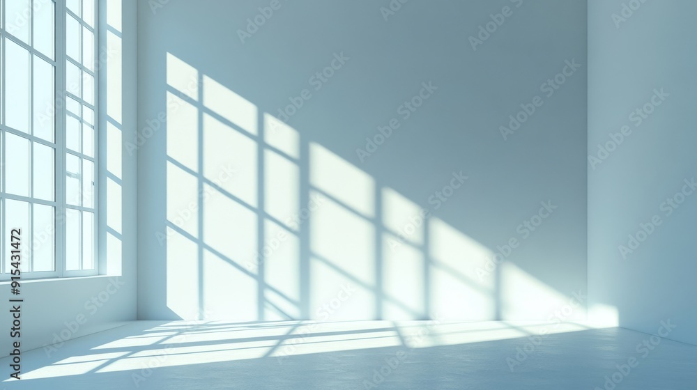 Product presentation with grey background and abstract light from window Product presentation with grey background and abstract light from window