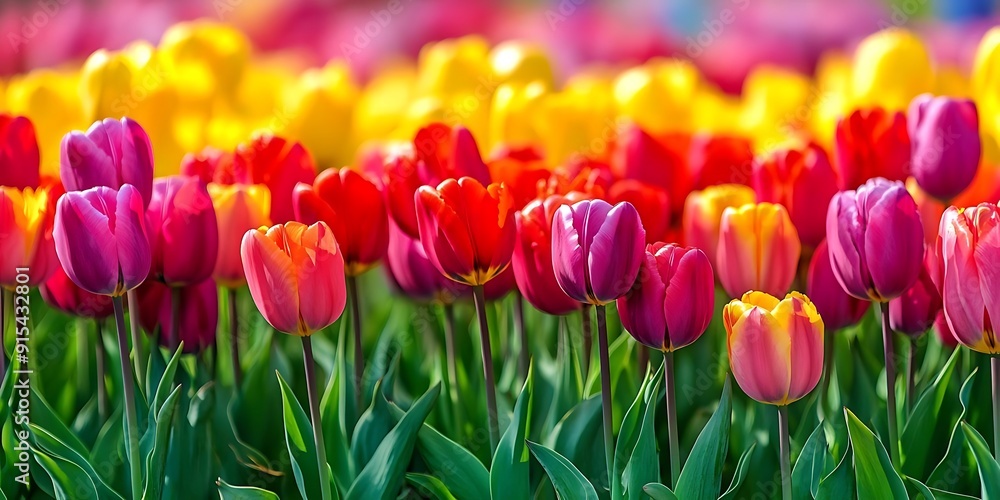 Colorful Tulip Field Photo Colorful Tulip Field Photo