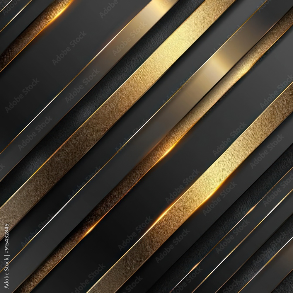 Obraz premium A futuristic design with gold lines against a black background.