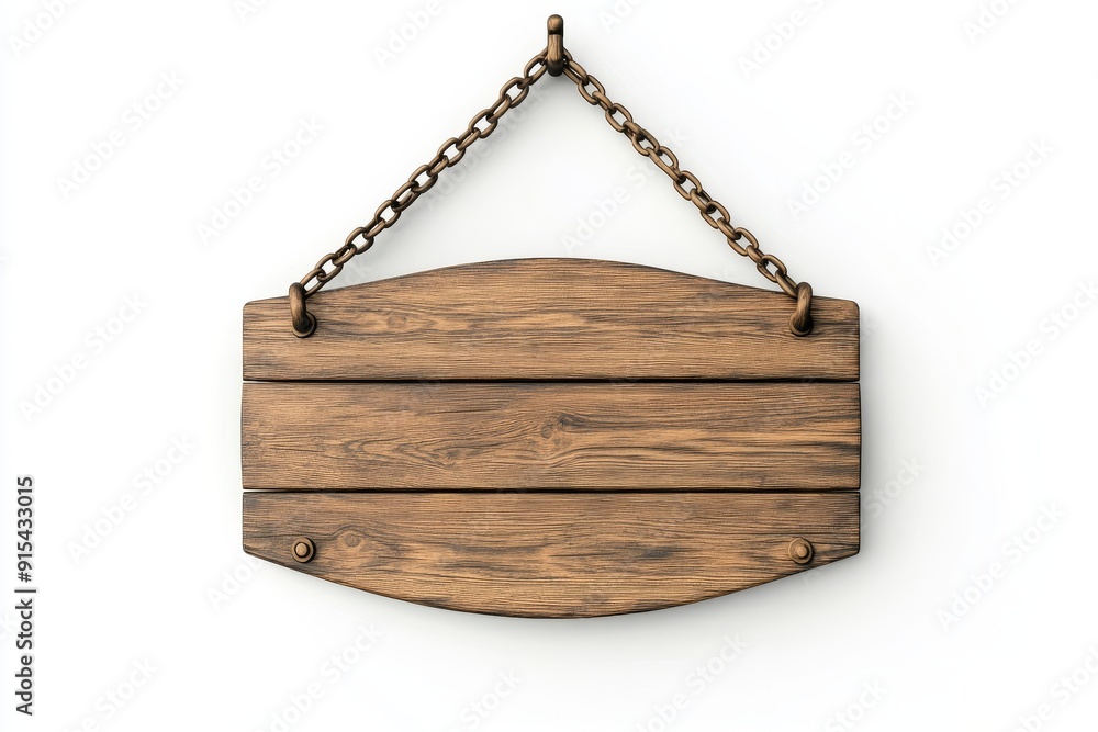 A blank signboard with a chain hanger isolated on a transparent background A blank signboard with a chain hanger isolated on a transparent background
