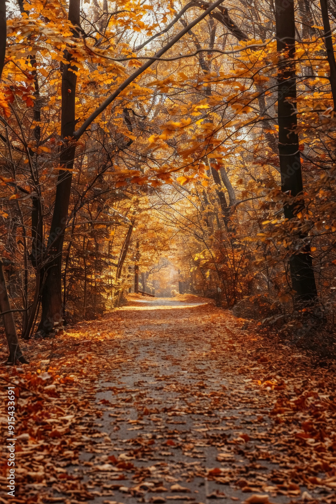 Silhouettes of trees with falling leaves in warm colors. autumn forest illustration autumn trees with yellow and orange leaves. autumn forest landscape Silhouettes of trees with falling leaves in warm colors. autumn forest illustration autumn trees with yellow and orange leaves. autumn forest landscape