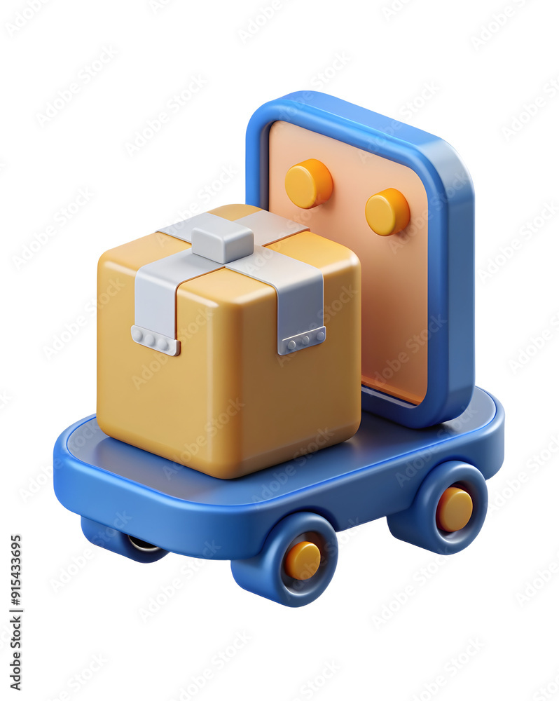 Customizable 3D flat icon for logistics automation with space for messages. Ideal for business designs. Doodle cartoon style. Customizable 3D flat icon for logistics automation with space for messages. Ideal for business designs. Doodle cartoon style.