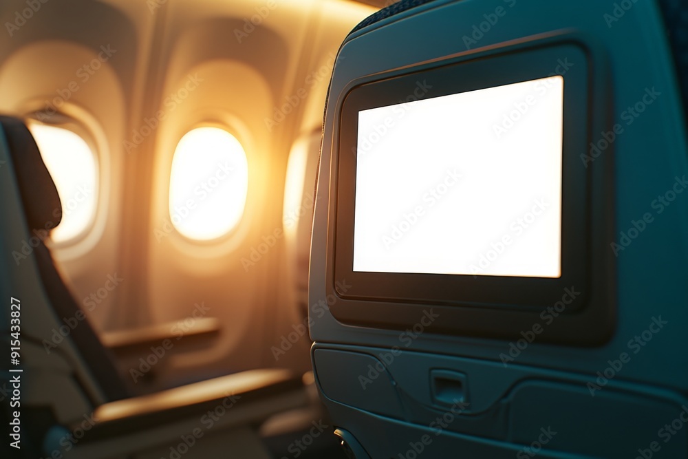 This is a mockup of an aeroplane monitor screen on the passenger seat This is a mockup of an aeroplane monitor screen on the passenger seat