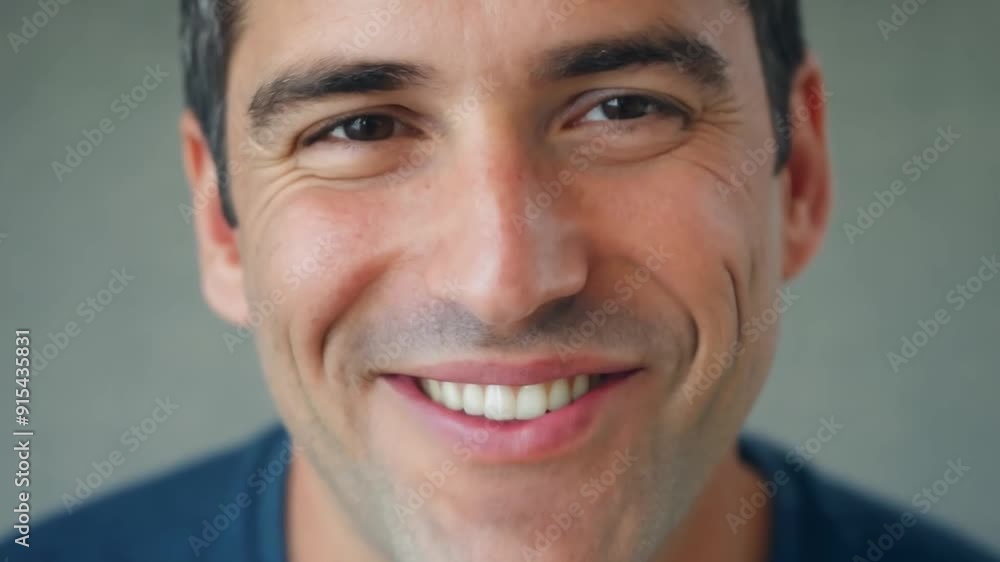 Close up of man smiling and laughing, joy Close up of man smiling and laughing, joy