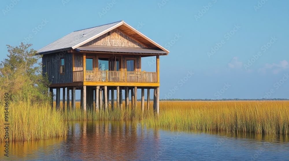 Cabin on Stilts by the Water