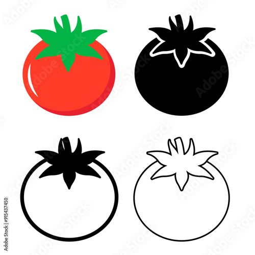 Tomatoes icons set. vector illustration