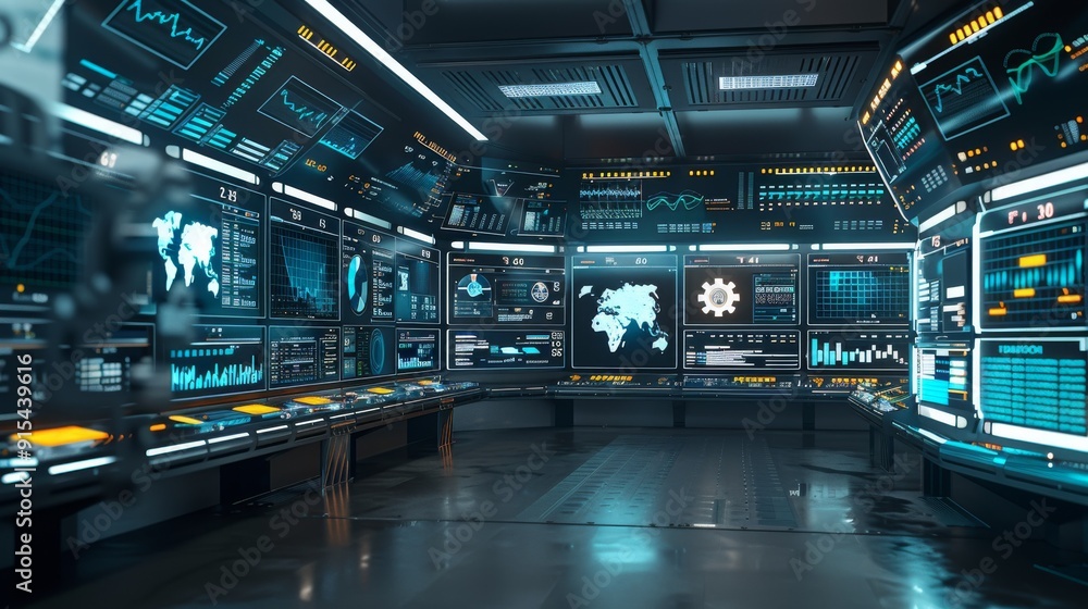 The image shows the interior of a futuristic spaceship The image shows the interior of a futuristic spaceship