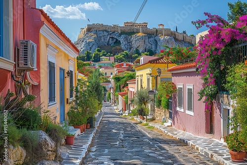 The old Athenian tourist district of Plaka. photo