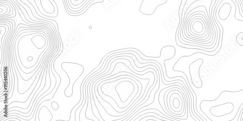 Topographic map background geographic line map with seamless ornament design. The black on white contours vector topography stylized height of the lines map.