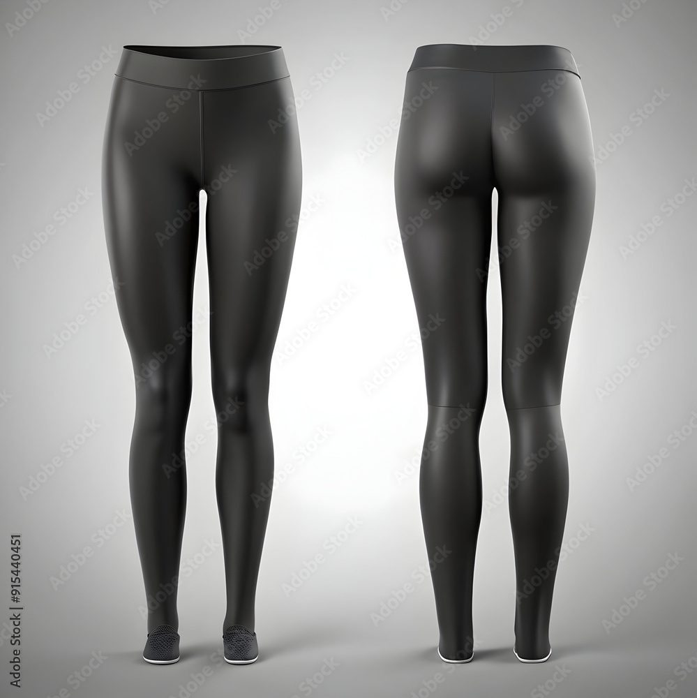 black leggings mockup front and back view isolate black leggings mockup front and back view isolate