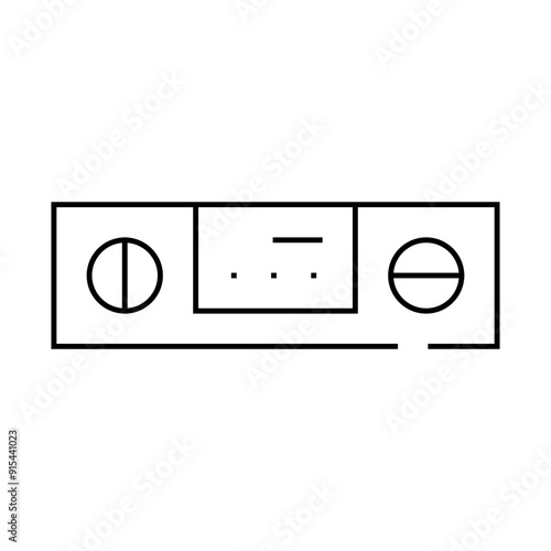 digital protractor measuring equipment line icon vector. digital protractor measuring equipment sign. isolated contour symbol black illustration