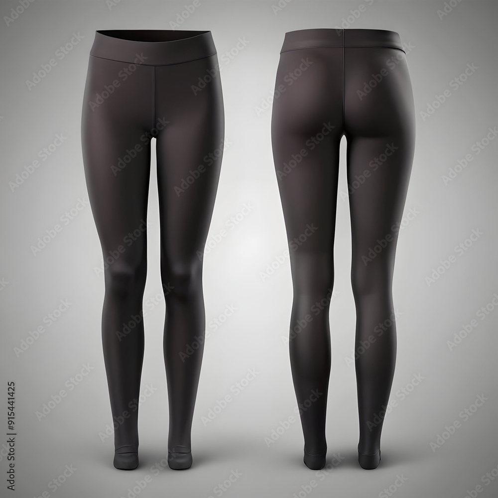 black leggings mockup front and back view isolate black leggings mockup front and back view isolate