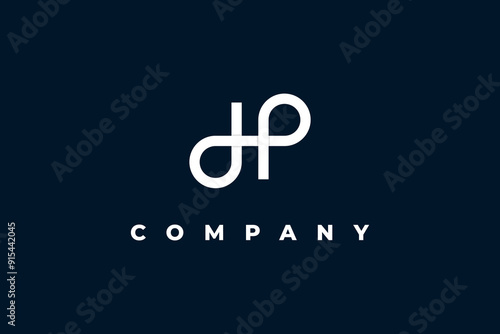 letter d h p monogram modern minimal logo