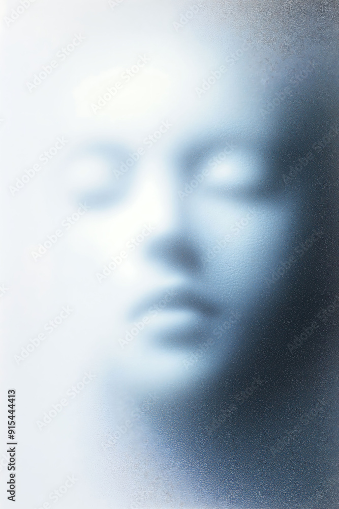 Ethereal Face Emerging from Misty Fog in Dreamlike Atmosphere Ethereal Face Emerging from Misty Fog in Dreamlike Atmosphere