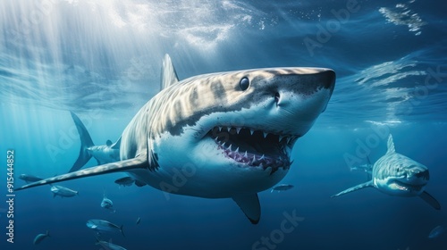 Sharks in the ocean,Great White Sharks