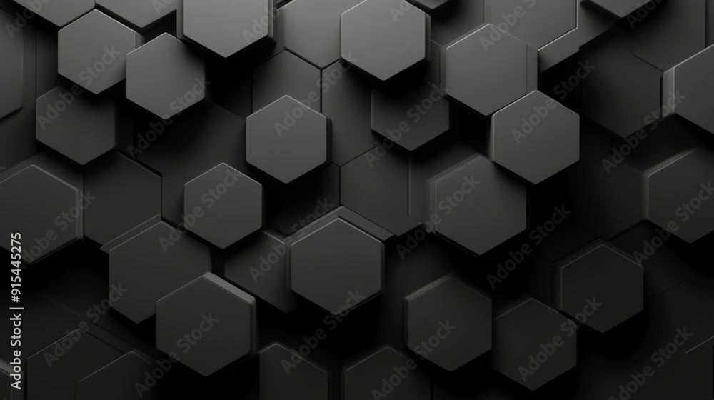 This is a futuristic, high tech, dark background with hexagonal cellular structures on the walls. Wall texture with 3D hexagonal tile patterns. 3D render. This is a futuristic, high tech, dark background with hexagonal cellular structures on the walls. Wall texture with 3D hexagonal tile patterns. 3D render.