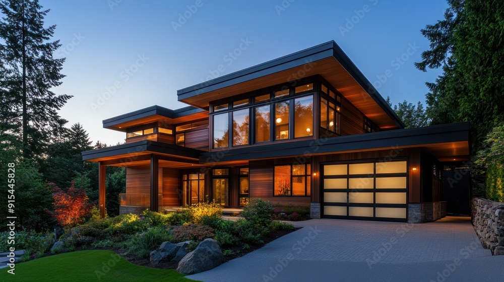 Modern House with Warm Lighting Modern House with Warm Lighting