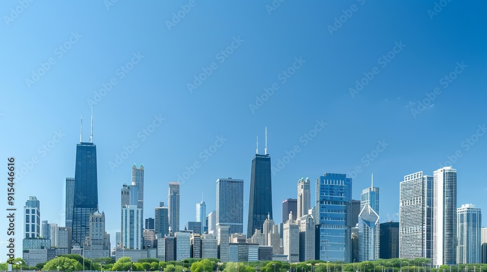 Obraz premium Modern Cityscape: Towering High-Rise Structures