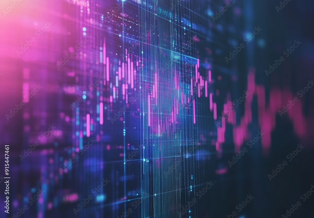 A technical financial graph with an abstract background in technology A technical financial graph with an abstract background in technology
