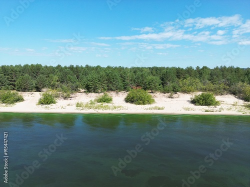 Wallpaper Mural Lake in America, green water, white sand. Torontodigital.ca