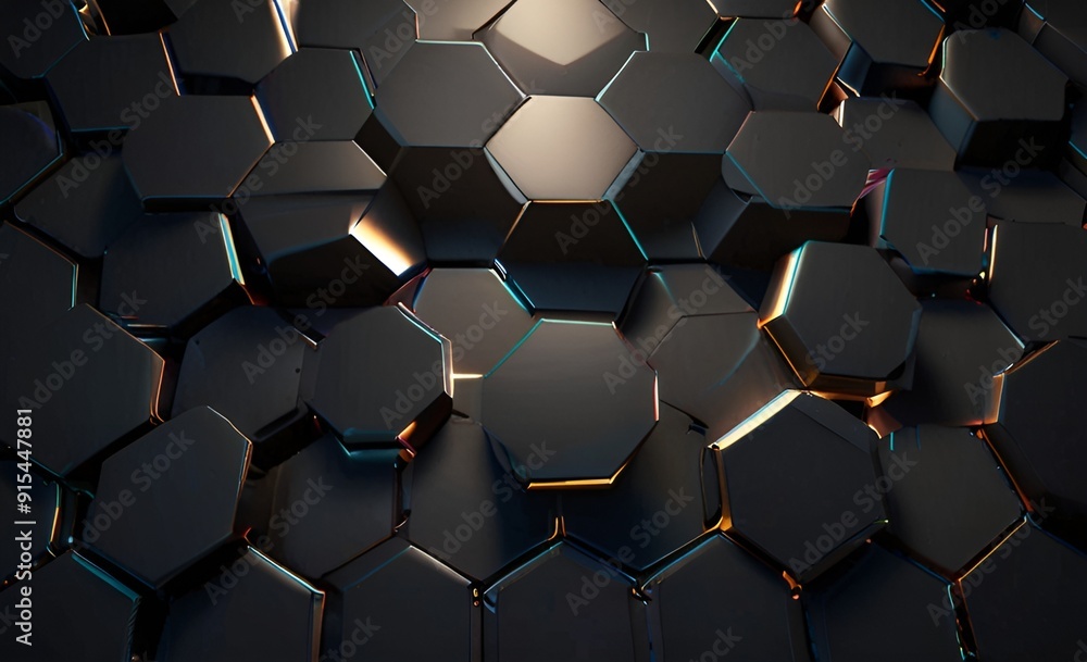Abstract dark hexagon pattern on black grey neon background technology style. Modern futuristic honeycomb concept. Abstract dark hexagon pattern on black grey neon background technology style. Modern futuristic honeycomb concept.