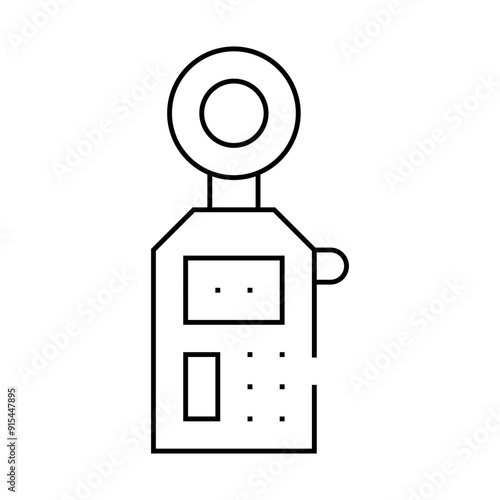 noise meter measuring device line icon vector. noise meter measuring device sign. isolated contour symbol black illustration