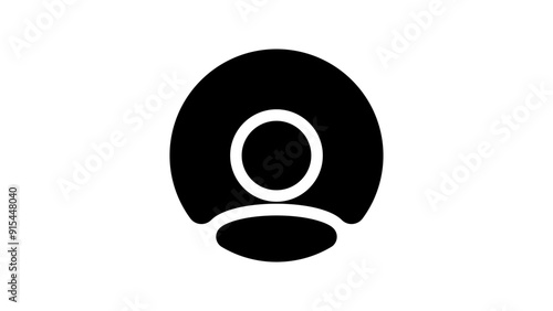 User profile login, black isolates silhouette