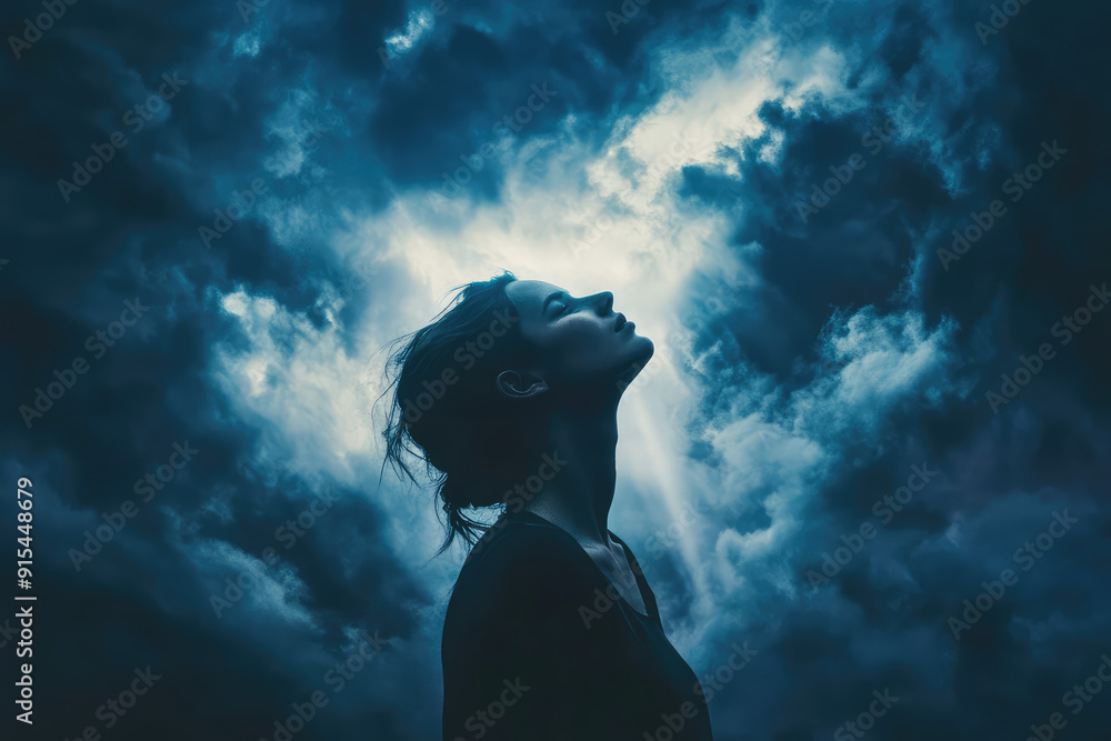 Facing the Storm: A Portrait of Resilience Amidst Dark Clouds Facing the Storm: A Portrait of Resilience Amidst Dark Clouds