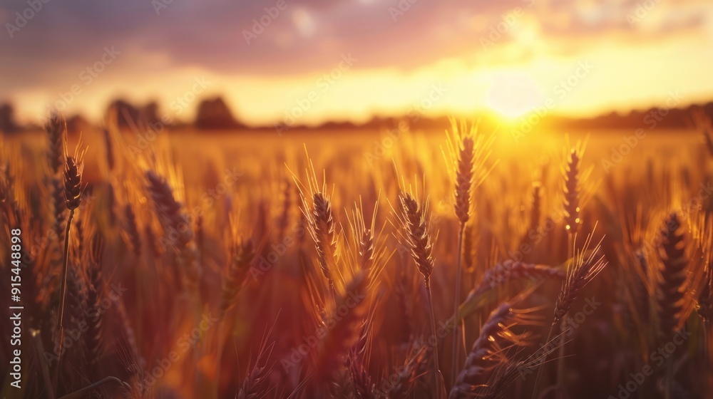wheat field at sunset wheat field at sunset