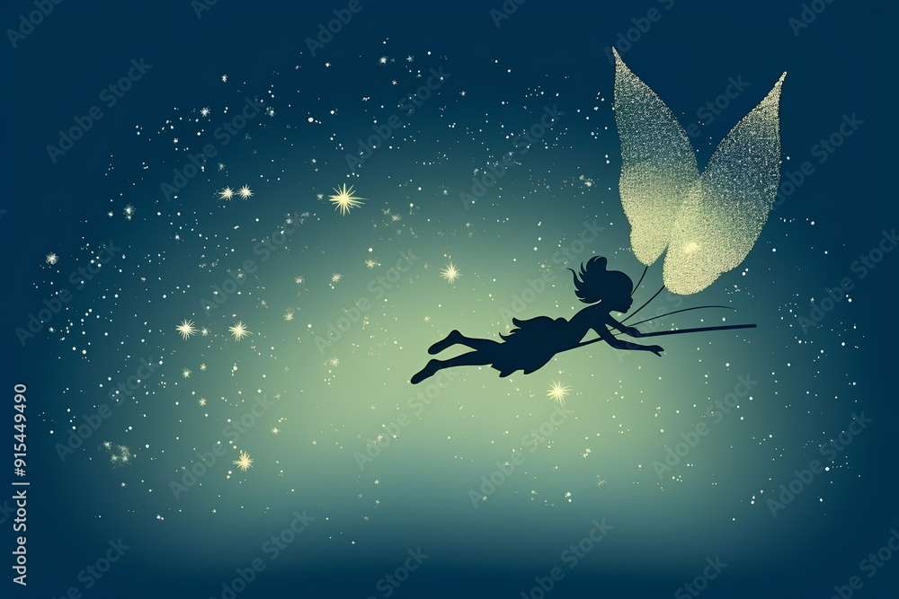 Fototapeta premium silhouette of a witch made by midjourney