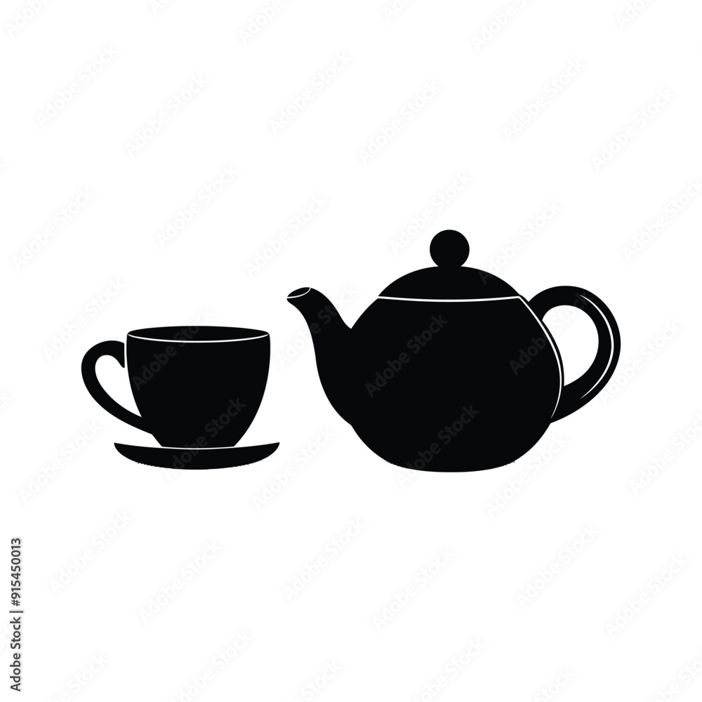 Minimalist teapot with Tea cup icon vector silhouette on white background,tea High Quality Vector Logo Vector illustration ideal for T shirt graphic Minimalist teapot with Tea cup icon vector silhouette on white background,tea High Quality Vector Logo Vector illustration ideal for T shirt graphic