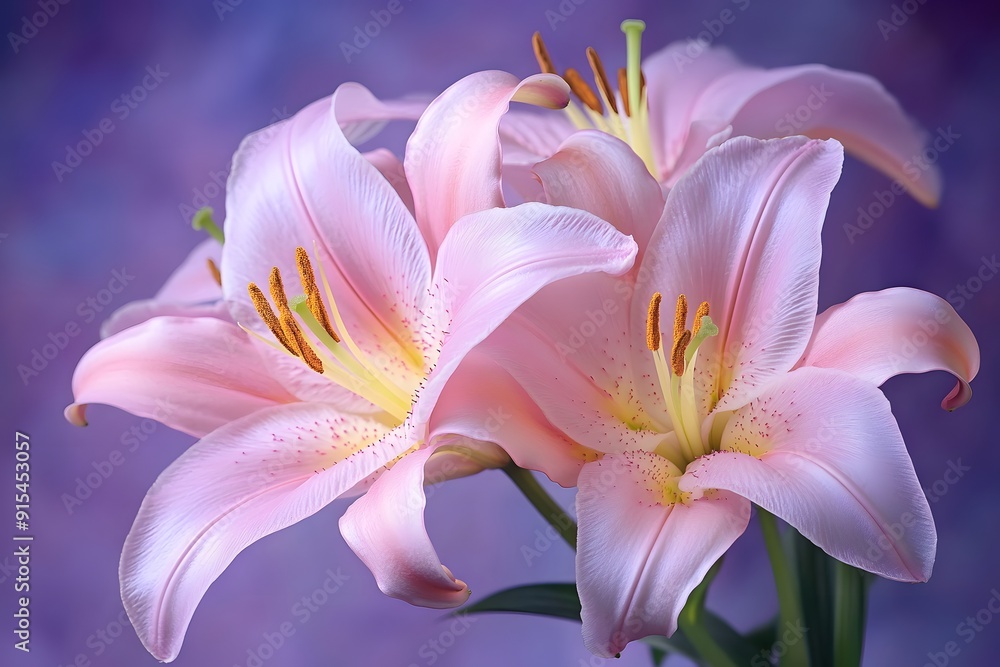 Naklejka premium Delicate Pink Lilies