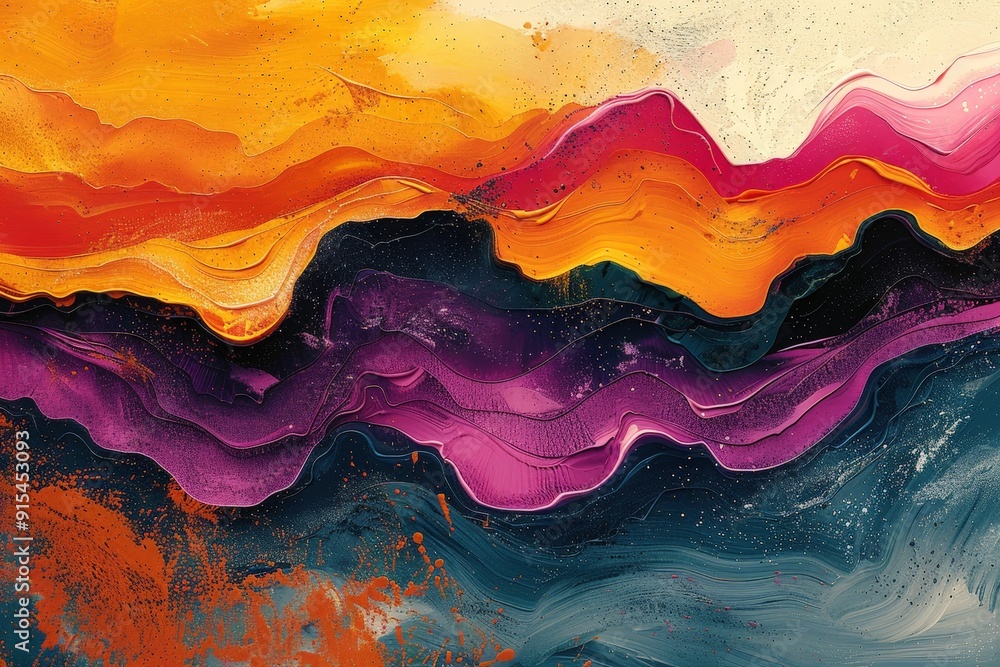 An intricate abstract pattern with layered textures and a vibrant, dynamic color scheme An intricate abstract pattern with layered textures and a vibrant, dynamic color scheme