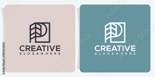 collection of Letter P with building abstract logo