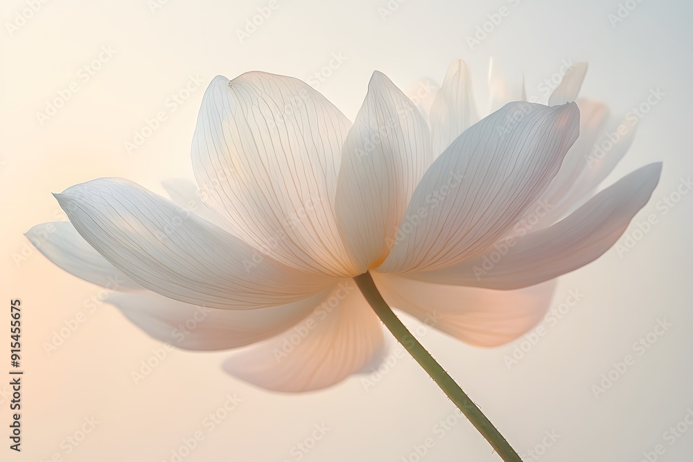 Delicate White Lotus Flower in Soft Light Delicate White Lotus Flower in Soft Light