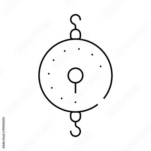 dynamometer measuring equipment line icon vector. dynamometer measuring equipment sign. isolated contour symbol black illustration