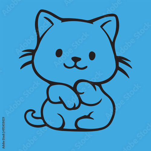 cat silhouette vector art illustration 