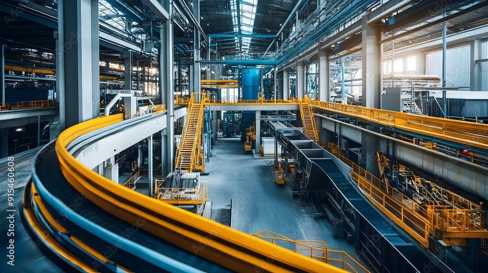 High-Tech Recycling Facility Symbolizing the Circular Economy High-Tech Recycling Facility Symbolizing the Circular Economy