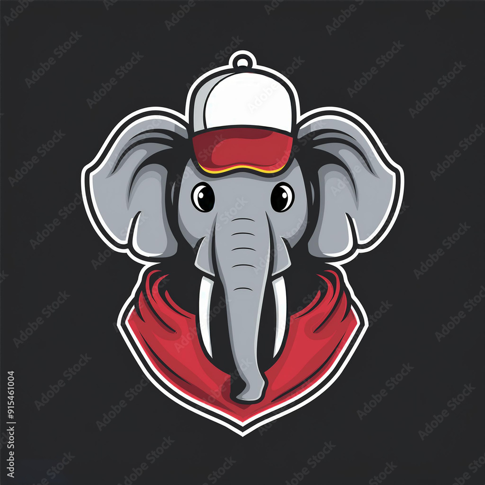 Obraz premium an elephant with a blue hat on its head