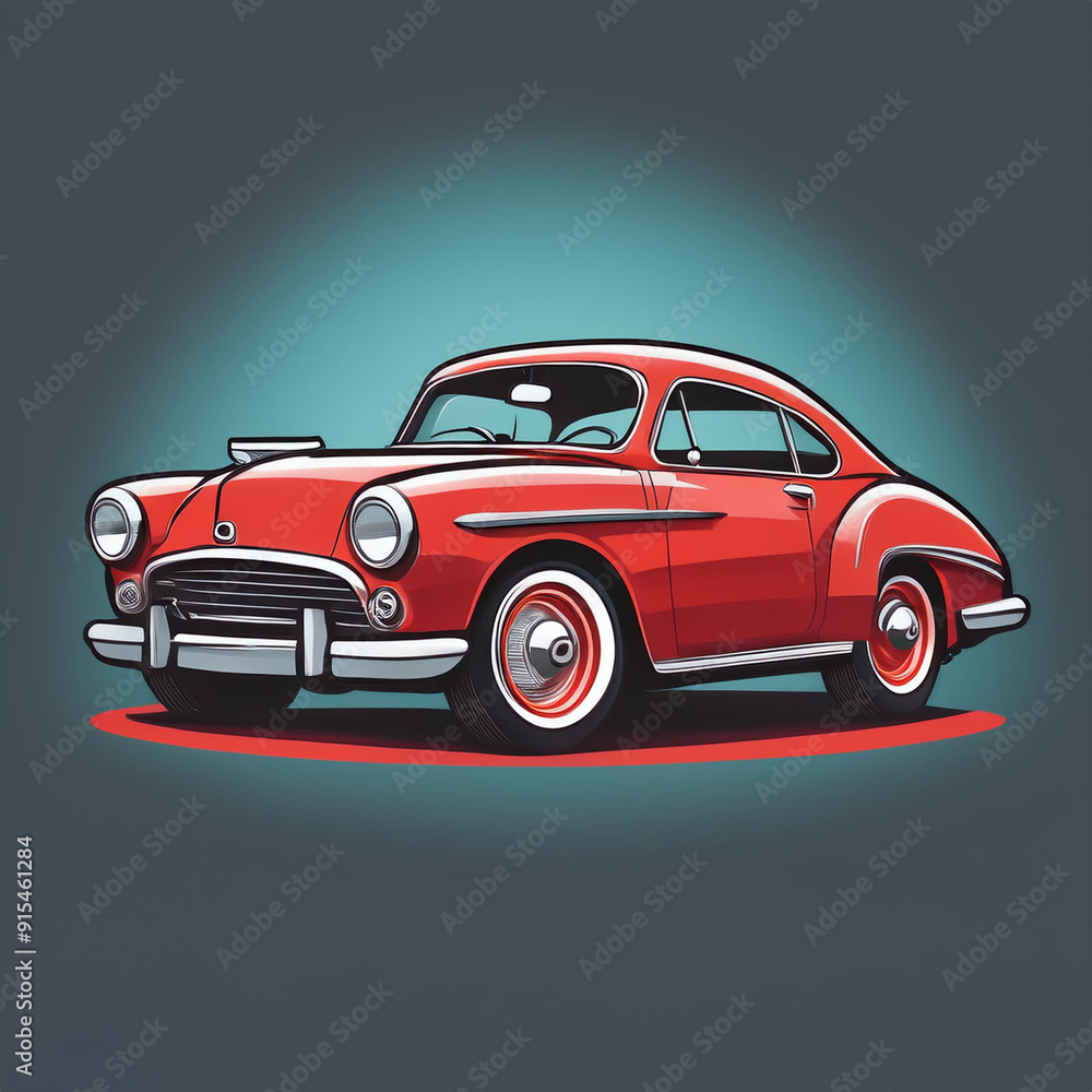 Obraz premium a red and yellow picture of a car with the license plate number plate.