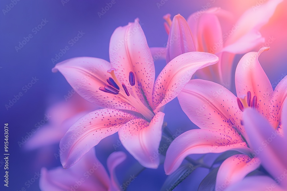 Pink Lily Flowers in Soft Light Pink Lily Flowers in Soft Light