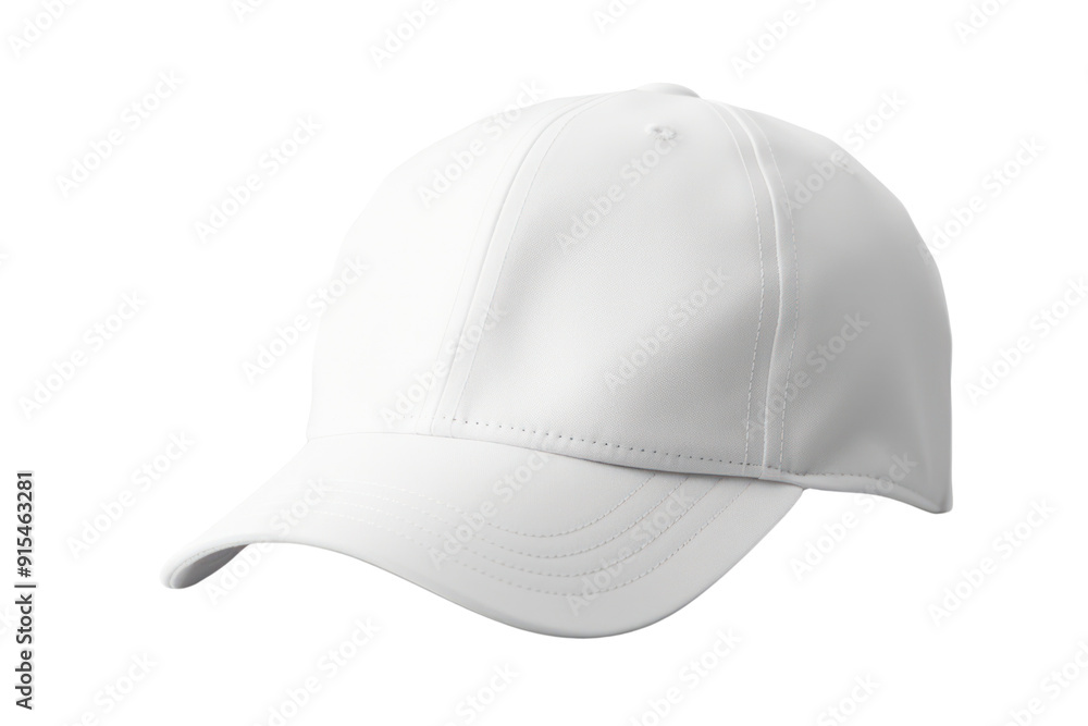 Fototapeta premium Plain white baseball cap with design isolated on white background.