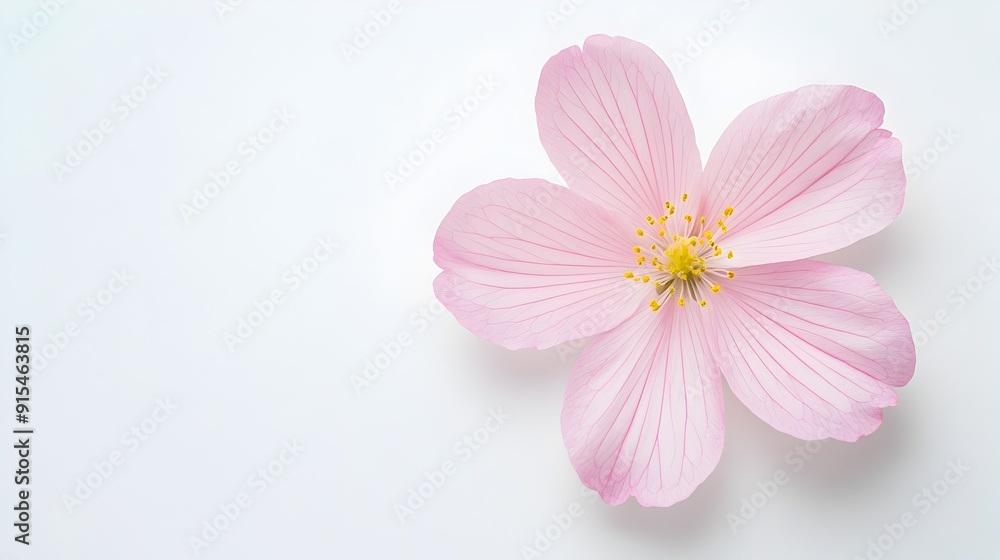 Delicate Cosmos Flower in Full Bloom on White Background Delicate Cosmos Flower in Full Bloom on White Background