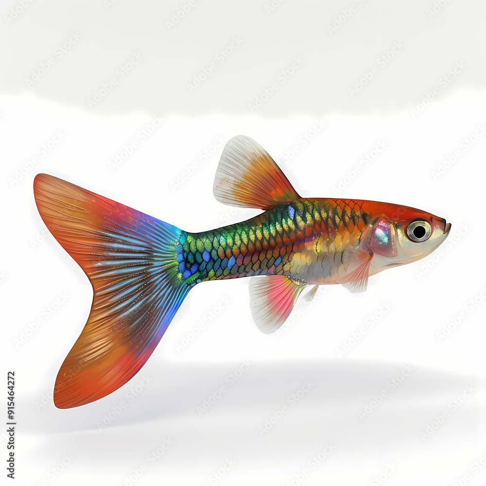 3D Guppy fish in white background vector image 3D Guppy fish in white background vector image