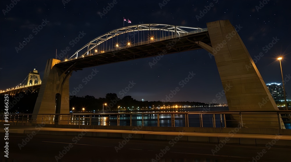 Fototapeta premium bridge at night.generative.ai