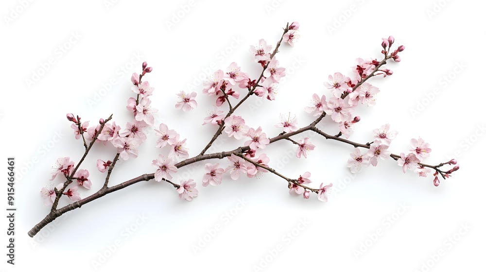 Aerial View of Delicate Pink Cherry Blossom Branches in Bloom Aerial View of Delicate Pink Cherry Blossom Branches in Bloom