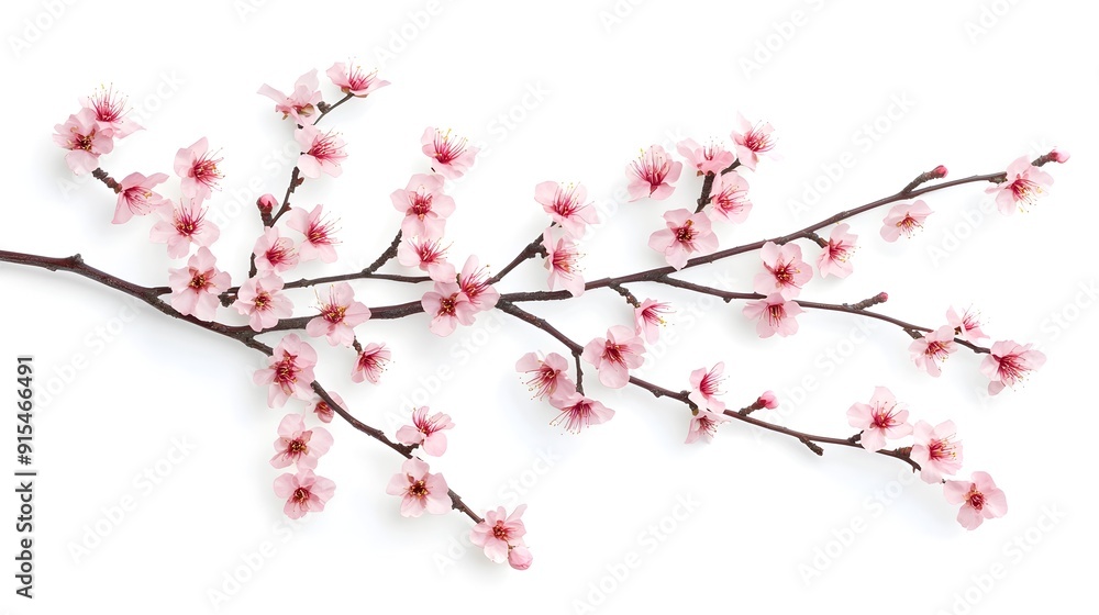 Aerial View of Soft Pink Cherry Blossom Branches in Ethereal,Minimalist Setting Aerial View of Soft Pink Cherry Blossom Branches in Ethereal,Minimalist Setting